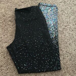 Black & Multi Color Dots Leggings
